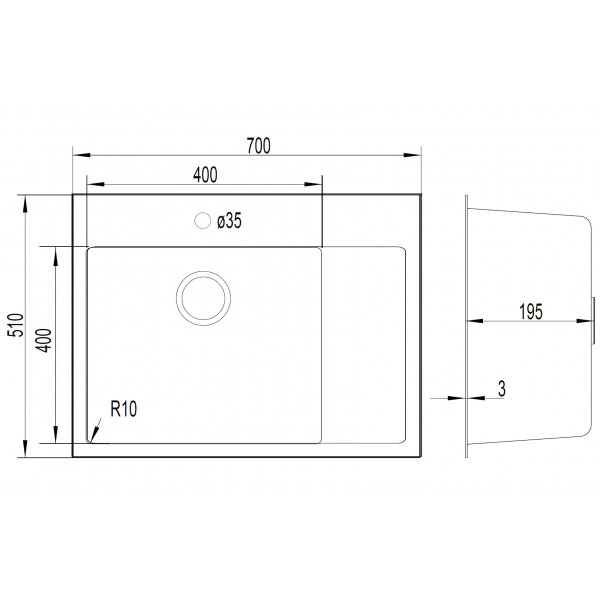 Gerdau 7020 IX: кухонна мийка Gunter & Hauer (70x51 см)