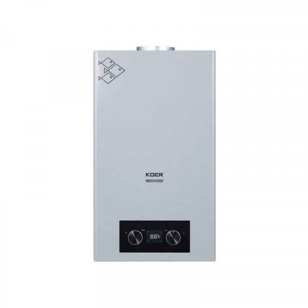 Газова колонка KOER KWH.G0110 GRAY димохідна 10 л/хв, колір сірий (KR5555)