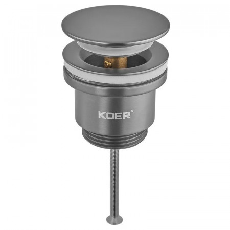 Донний клапан для раковини Koer PW-11-07 1 1/4''  універсальний (з/без перел) СLICK-СLACK (Колір графіт) (KR5793)
