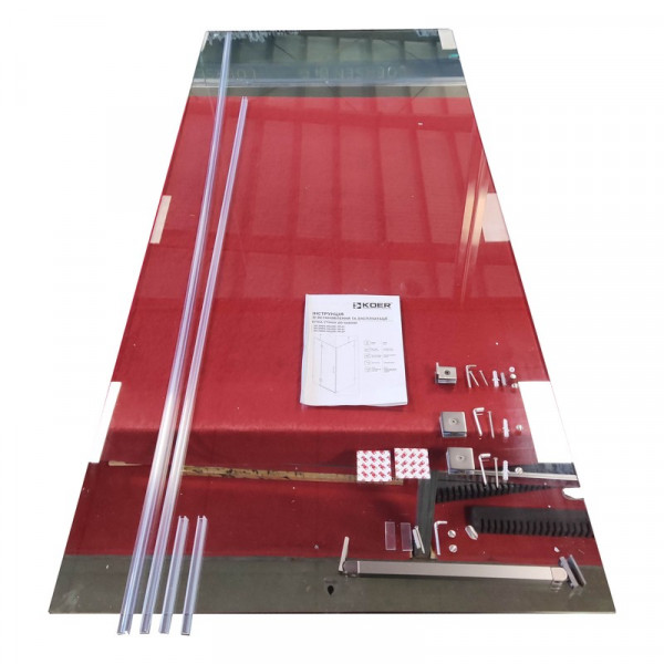 Бічна стінка до кабіни Koer SR SW04-90x200-TR-07 прозоре скло Easy Clean 10мм, графіт (KR5391)