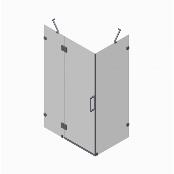 Бічна стінка до кабіни Koer SR SW04-90x200-TR-07 прозоре скло Easy Clean 10мм, графіт (KR5391)