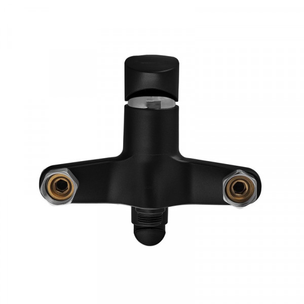 Змішувач для ванни Plamix CEZAR-006 EURO SET Matte black, зі шлангом, лійкою та кронштейном (PM0690)