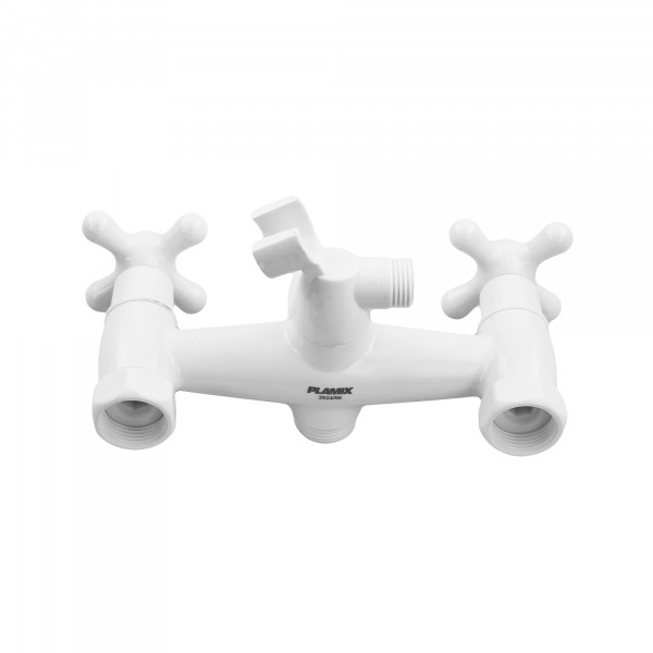 Змішувач для ванни Plamix Pablo -140 EURO SET White (з шлангом та лійкою) (PM0670)