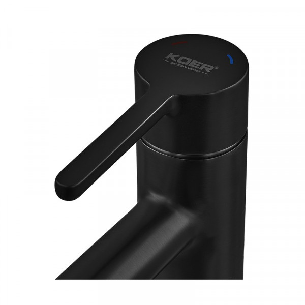 Змішувач для умивальника високий Koer KB-11029-05 Колір чорний (KR5488)