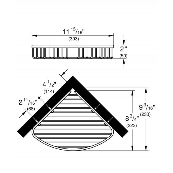 Велика кутова поличка-решітка Grohe Bau Cosmopolitan Neutral (40663001)