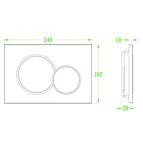 Панель змиву KOER KT-0601-01 пластикова, кнопка кругла (KR5174)