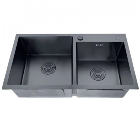 Мийка из нерж. сталі ZERIX ZH7843D-215 NANO-BLACK (3.0/0.8) (MX1594)