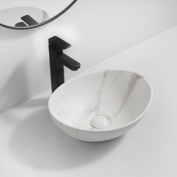 Раковина накладна MIXXUS PREMIUM ELLIPSE-0108 MARBLE 400х330х145mm (MP6526)