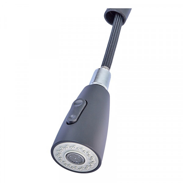 Змішувач для кухні з висувною лійкою Champion NEO-014 Black (нерж. сталь) (CH0315)