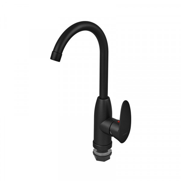 Змішувач для кухні Plamix Cezar-011-B SET Matte black (з підведенням) (PM0668)