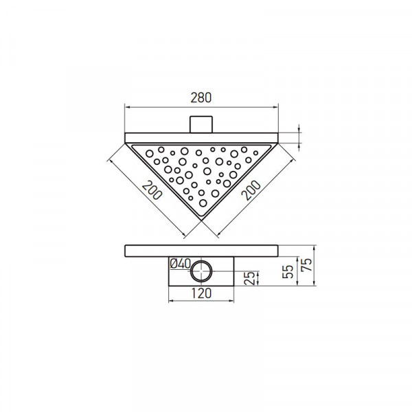 Душовий трап із нержавіючої сталі SUS304 Koer FD20-T200 (KR3264)