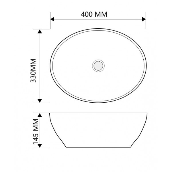Раковина накладна MIXXUS PREMIUM ELLIPSE-0108 MARBLE 400х330х145mm (MP6526)