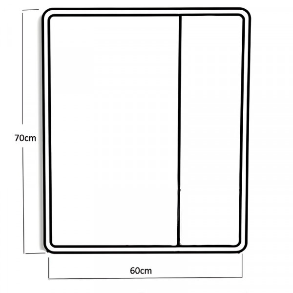 Дзеркальна шафка Mixxus Premium Olivary CM01-60x70x13 з LED Touch, димером, регулятором яскравості (MI8294)