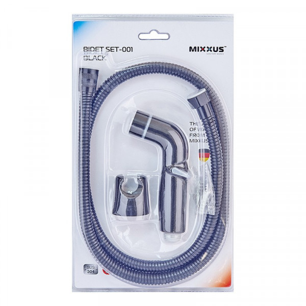 Набір для гігієнічного душу Mixxus Bidet SET-001 Black (шланг 1,2м) (LE2774)