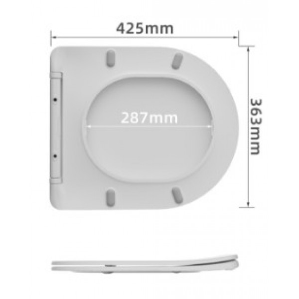 Сидіння-кришка для унітазу Mixxus SEAT COVER BEVEL-2005 425х363х30mm, з мікроліфтом (MI6732)