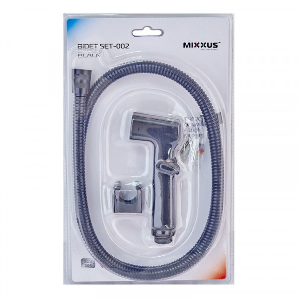 Набір для гігієнічного душу Mixxus Bidet SET-002 Black (шланг 1,2м) (LE2776)