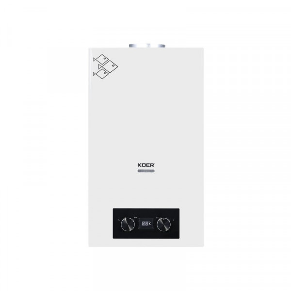 Газова колонка Koer KWH.G0110 WHITE димохідна 10 л/хв, колір білий (KR5553)