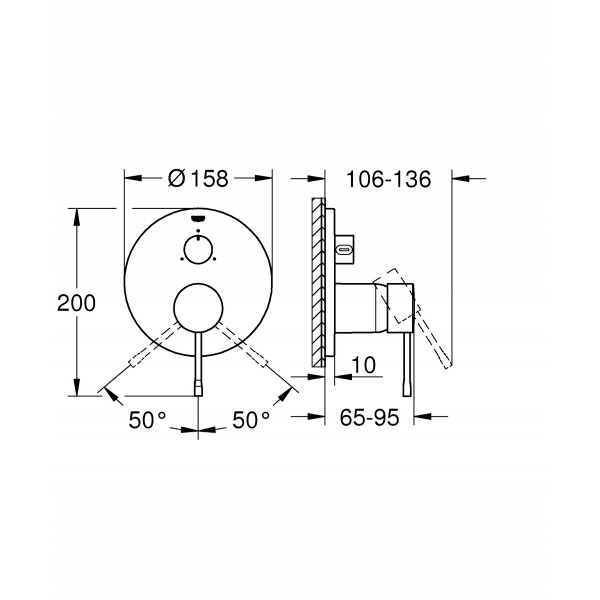 Змішувач прихованого монтажу на 3 споживача Grohe Essence New (24092001)