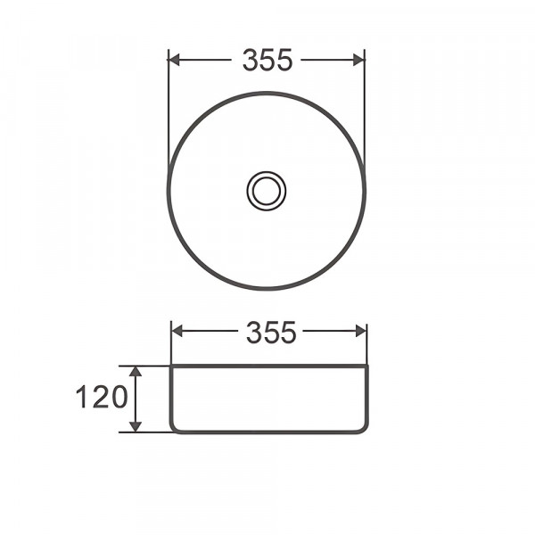 Раковина накладна Mixxus Premium TOPPER-0102 365х365х125mm (MP6680)