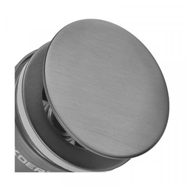 Донний клапан для раковини Koer PW-11-07 1 1/4''  універсальний (з/без перел) СLICK-СLACK (Колір графіт) (KR5793)