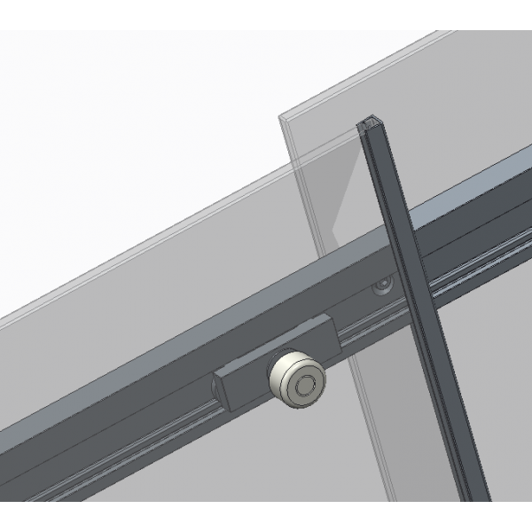 Дверь в нишу Koer SR SD02-140x200-TR-01 прозрачное стекло Easy Clean 8мм, хром (KR5383)