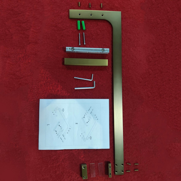 Душевая перегородка Koer SR SP02-100x200-TR-12 Walk-In проз.стекло Easy Clean 8мм, матовое золото (