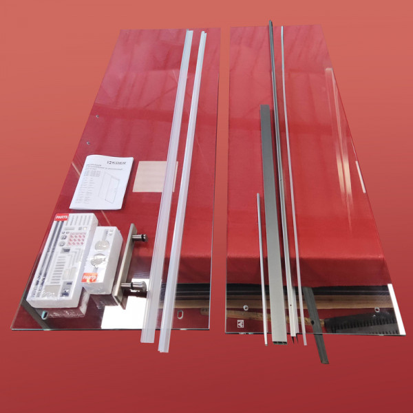 Дверь в нишу Koer SR SD01-120x200-TR-07 прозрачное стекло Easy Clean 8мм, графит (KR5378)