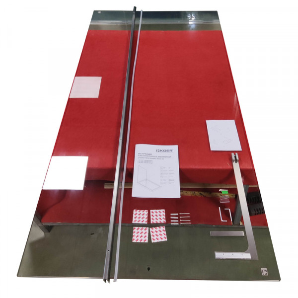 Душевая перегородка Koer SR SP02-100x200-TR-07 Walk-In прозрачное стекло Easy Clean 8мм, графит (KR