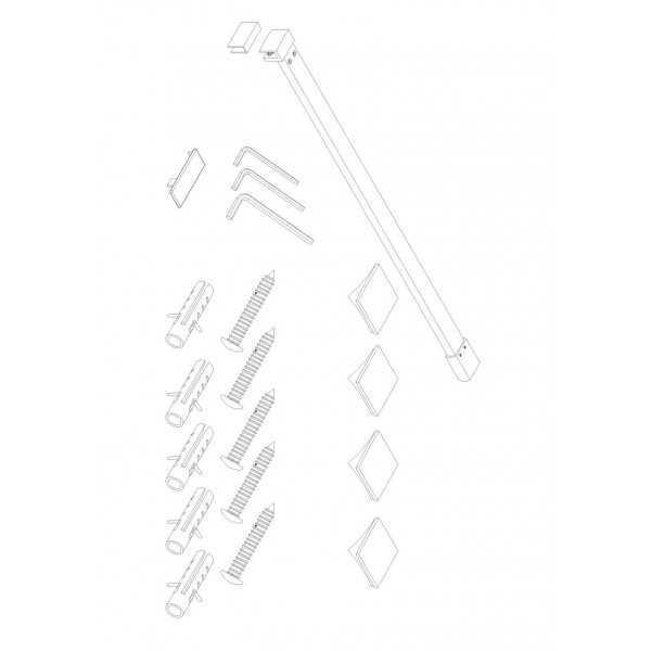 Душевая перегородка Koer SR SP01-100x200-TR-01 Walk-In прозрачное стекло Easy Clean 8мм, хром (KR53