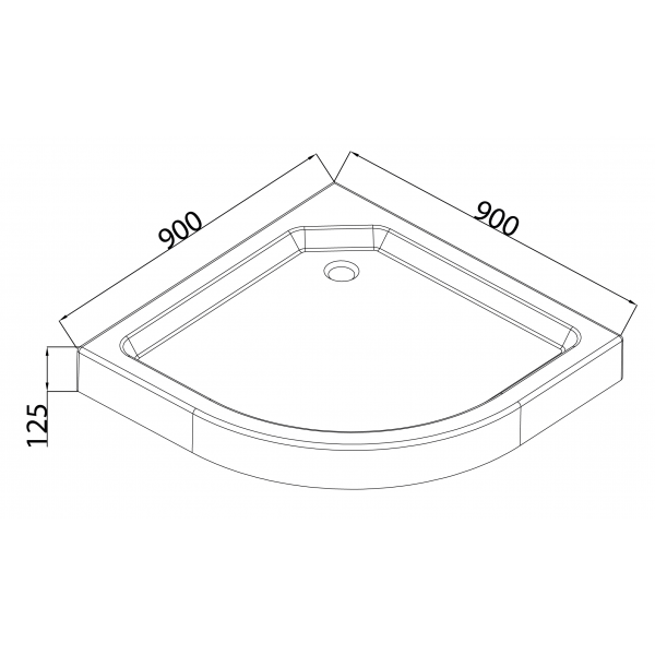 Душевой поддон с сифоном Mixxus PLAIN ST01-90x90x13 диаметр слива 52 мм (MI6916)
