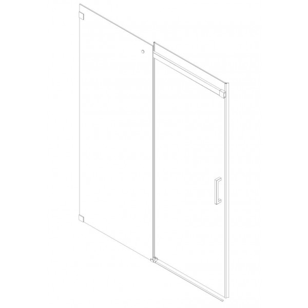 Дверь в нишу Koer SR SD02-140x200-TR-01 прозрачное стекло Easy Clean 8мм, хром (KR5383)