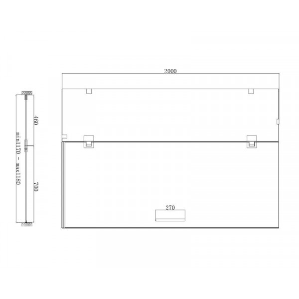 Дверь в нишу Koer SR SD04-120x200-TR-07 прозрачное стекло Easy Clean 10мм, графит (KR5388)