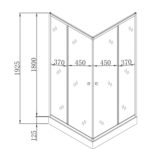 Душевая кабина с низким поддоном Mixxus CUBIC SCT01-90x90x195-FB CHROME матовое стекло 4мм (MI6903)