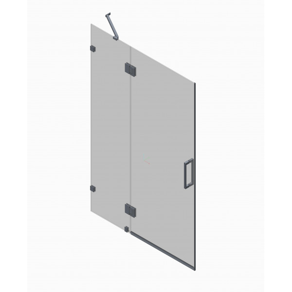 Дверь в нишу Koer SR SD04-120x200-TR-07 прозрачное стекло Easy Clean 10мм, графит (KR5388)