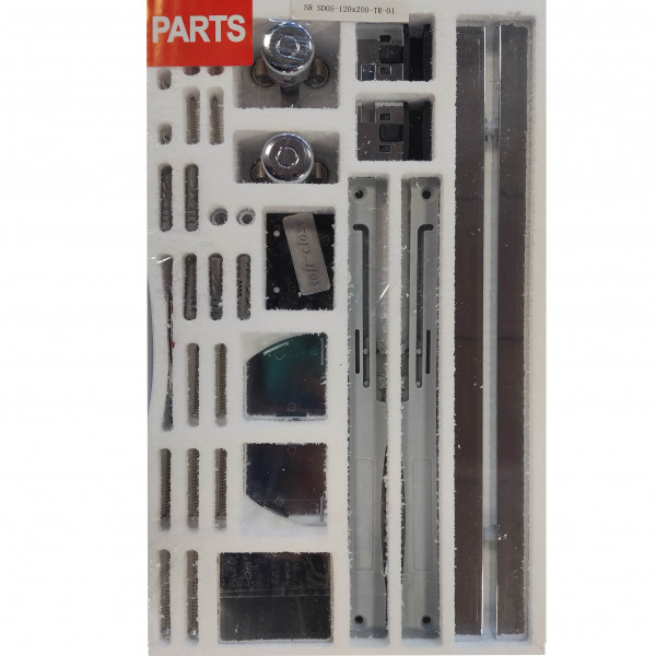 Дверь в нишу Koer SR SD05-120x200-TR-01 прозрачное стекло Easy Clean 6мм, хром (KR5405)