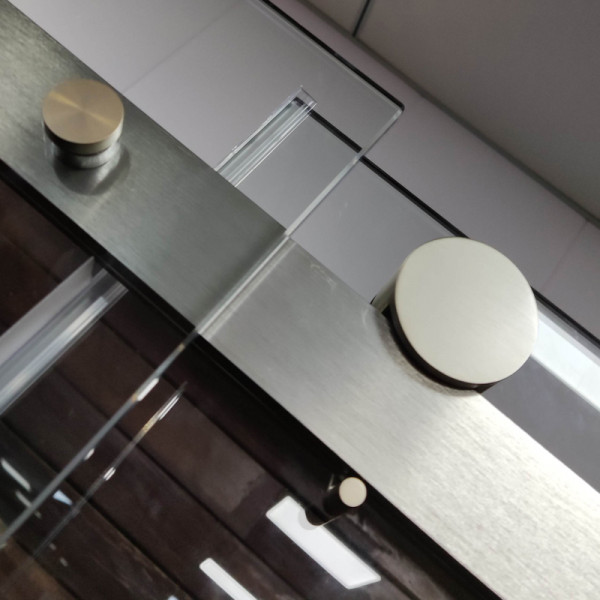 Дверь в нишу Koer SR SD01-120x200-TR-02 прозрачное стекло Easy Clean 8мм, никель (KR5379)