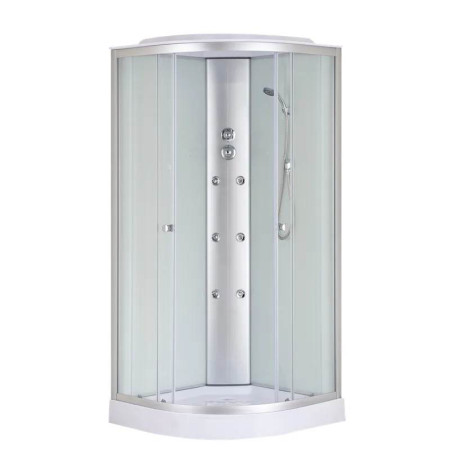 Бокс душевой с гидромассажем Mixxus STRONG SBH02-90x90x215-FB SATIN низкий поддон (MI6890)