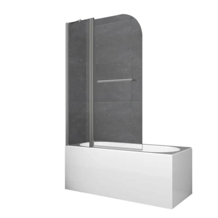 Шторки стеклянные на ванну Koer SR BS04-95x140-TR-07 прозрачное стекло 6мм, графит (KR5404)