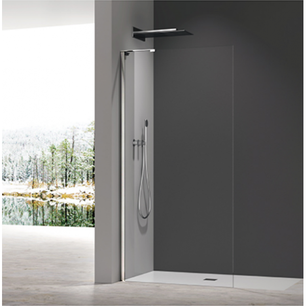 Душевая перегородка Koer SR SP02-100x200-TR-01 Walk-In прозрачное стекло Easy Clean 8мм, хром (KR53