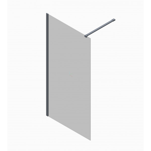 Душевая перегородка Koer SR SP01-120x200-TR-01 Walk-In прозрачное стекло Easy Clean 8мм, хром (KR53