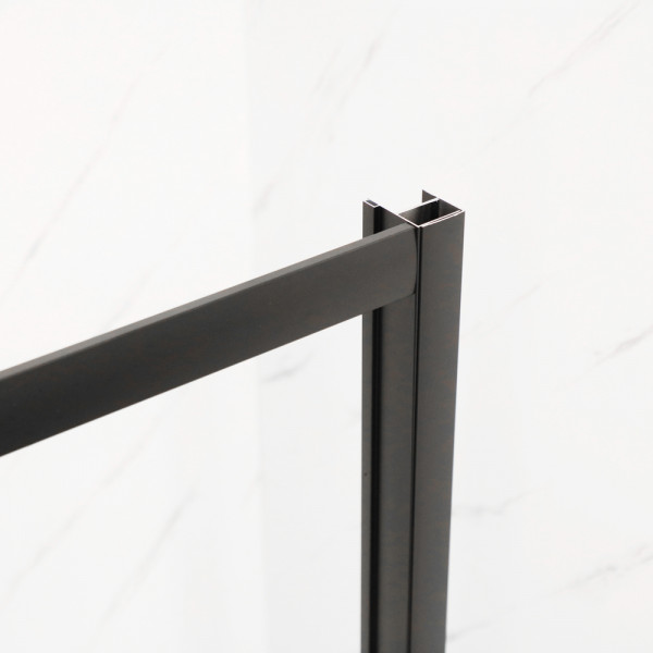 Дверь в нишу Mixxus Premium DIVERSE SD01-140x185-TR Black прозрачное стекло 5мм (MI6878)