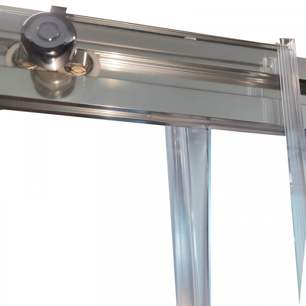 Дверь в нишу Koer SR SD05-140x200-TR-01 прозрачное стекло Easy Clean 6мм, хром (KR5406)