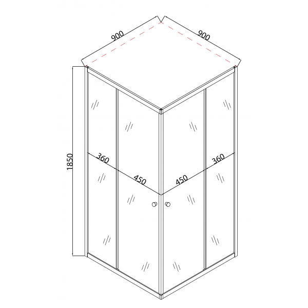 Душевая кабина без поддона Mixxus CUBIC SC01-90x90x185-TR GRAPHITE прозрачное стекло 4мм (MI6907)