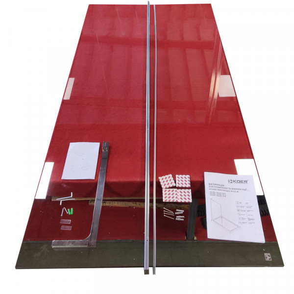 Душевая перегородка Koer SR SP02-100x200-TR-01 Walk-In прозрачное стекло Easy Clean 8мм, хром (KR53