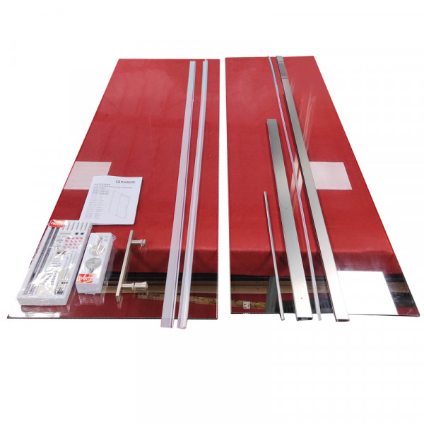 Дверь в нишу Koer SR SD01-120x200-TR-02 прозрачное стекло Easy Clean 8мм, никель (KR5379)