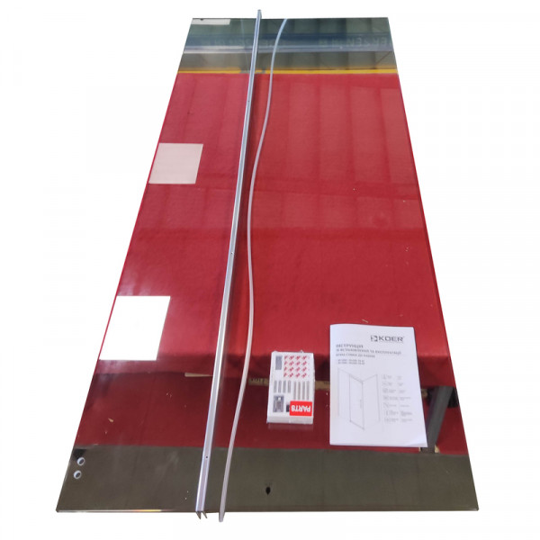 Боковая стенка для кабины Koer SR SW01-90x200-TR-01 прозрачное стекло Easy Clean 8мм, хром (KR5381)