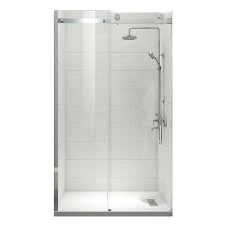 Дверь в нишу Koer SR SD01-120x200-TR-02 прозрачное стекло Easy Clean 8мм, никель (KR5379)