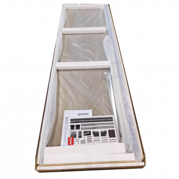 Дверь в нишу Koer SR SD05-120x200-TR-01 прозрачное стекло Easy Clean 6мм, хром (KR5405)
