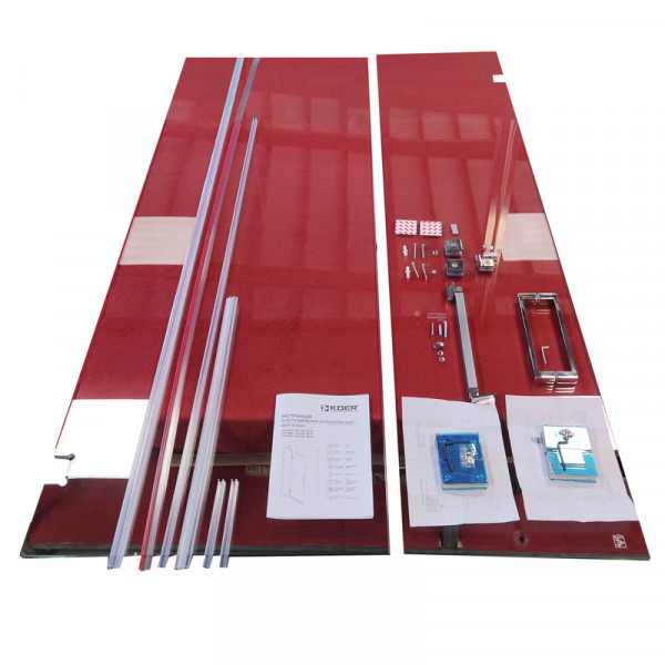 Дверь в нишу Koer SR SD04-120x200-TR-01 прозрачное стекло Easy Clean 10мм, хром (KR5387)