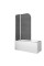 Шторки стеклянные на ванну Koer SR BS03-95x140-TR-01 прозрачное стекло 6мм, хром (KR5402)